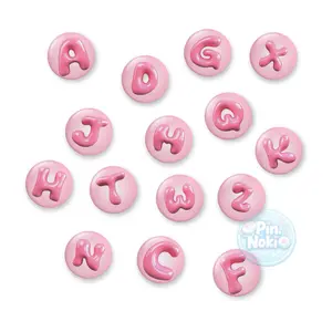 PIN.NOKIO - Button Pin Aesthetic | Pin Alphabet Cute | Pin Y2k | Pin Tas | Bags Pin | Bubble Pink Series Clips