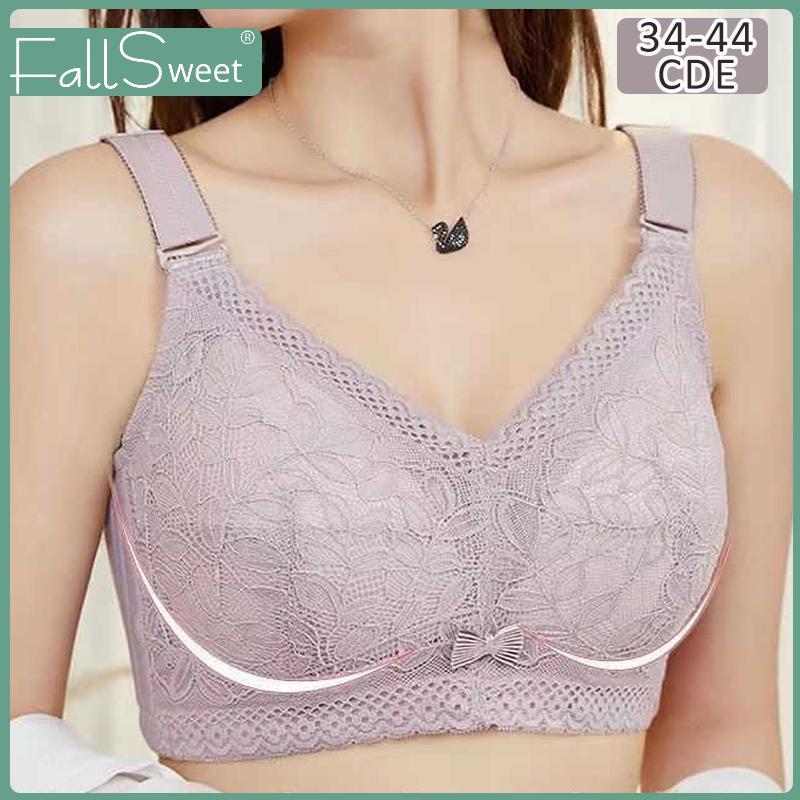 Áo Ngực Giảm Cúp Mỏng Đồ Lót Ngoại Cỡ Đồ Lót Ren Không Dây Cúp C D E Áo Ngực Dành Cho Phụ Nữ