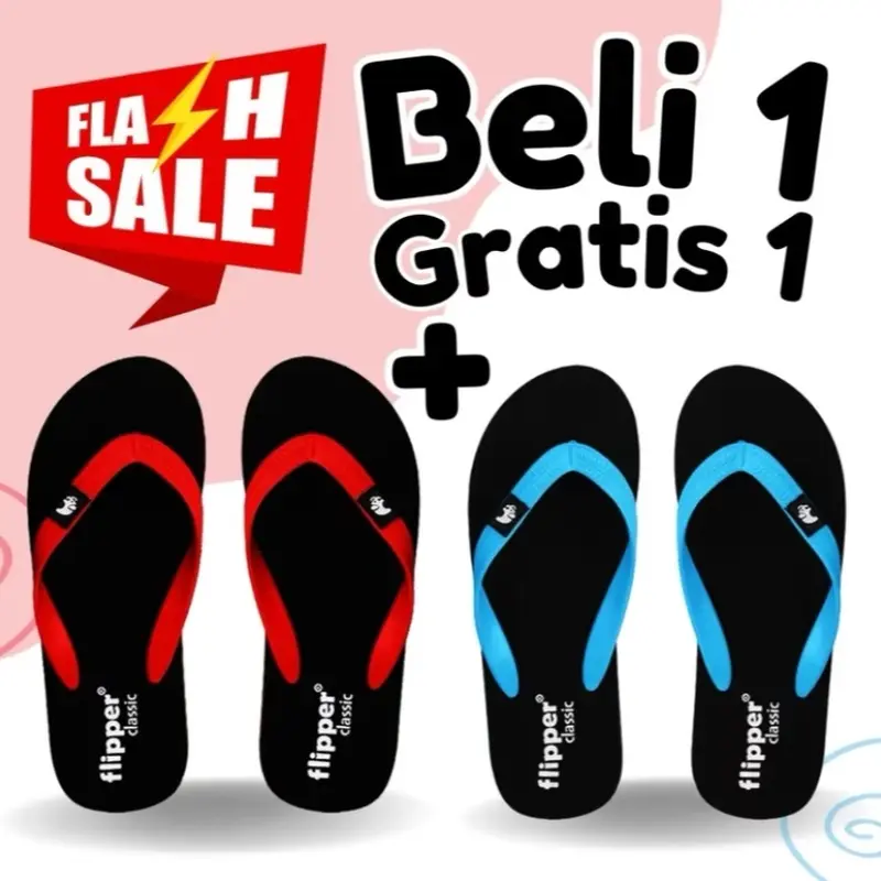 Beli 1 Gratis 1 Sandal Jepit Filpper Fipper Flipper Pria Dan Wanita Kasual Karet buy 6