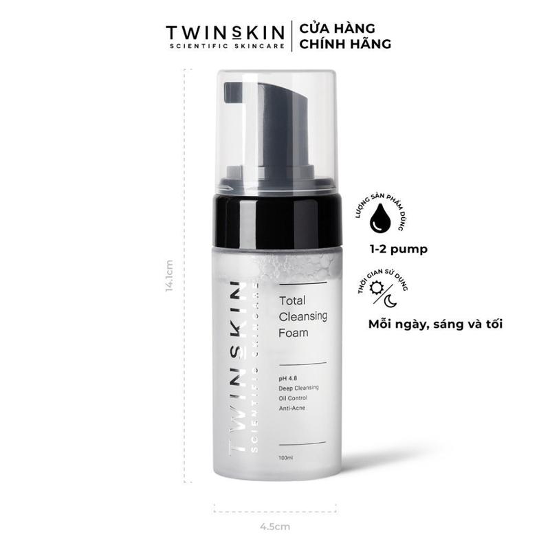 Sữa rửa mặt tạo bọt pH 4.8 TWINS SKIN Total Cleansing Foam 100ml