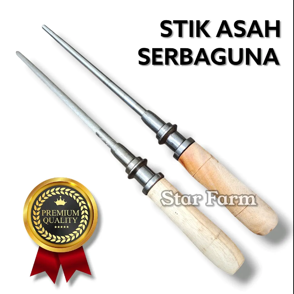 Asahan Kristal Bahan Baja Kristal Serbaguna - Pengasah Pisau dan Gunting - Asahan Sharpening dan Honing Gagang Kayu Ringan Nyaman Saat Digunakan