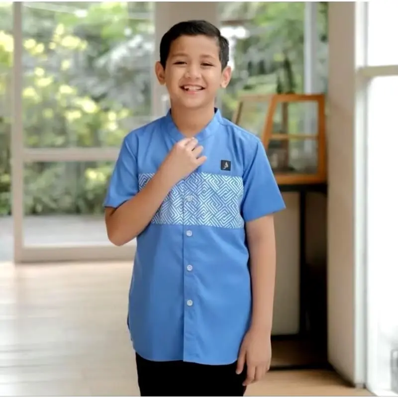 Koko kautsar,atasan anak lengan pendek|koko kurva anak motif trendz |fashion muslim anak Kurta