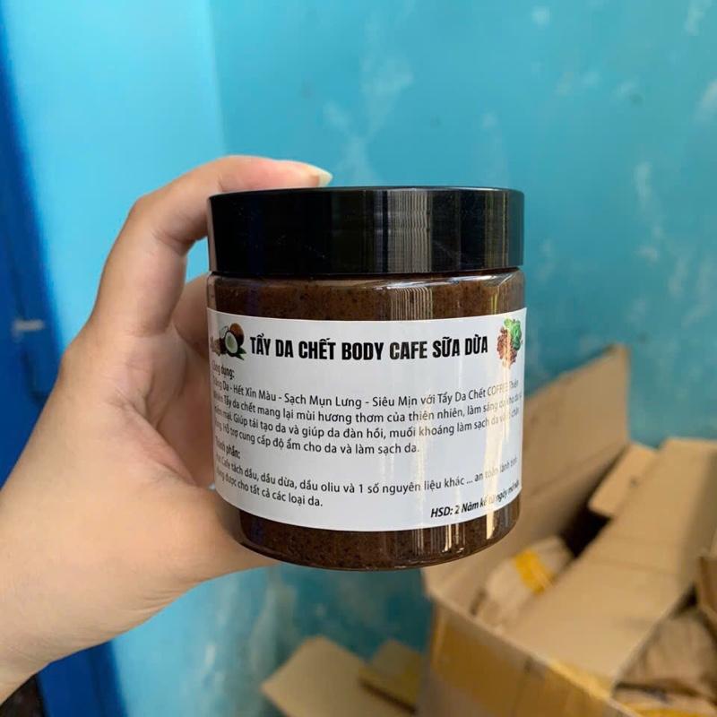 Tẩy tế bào chết cà phê sữa dừa hủ 200g - dưỡng da body