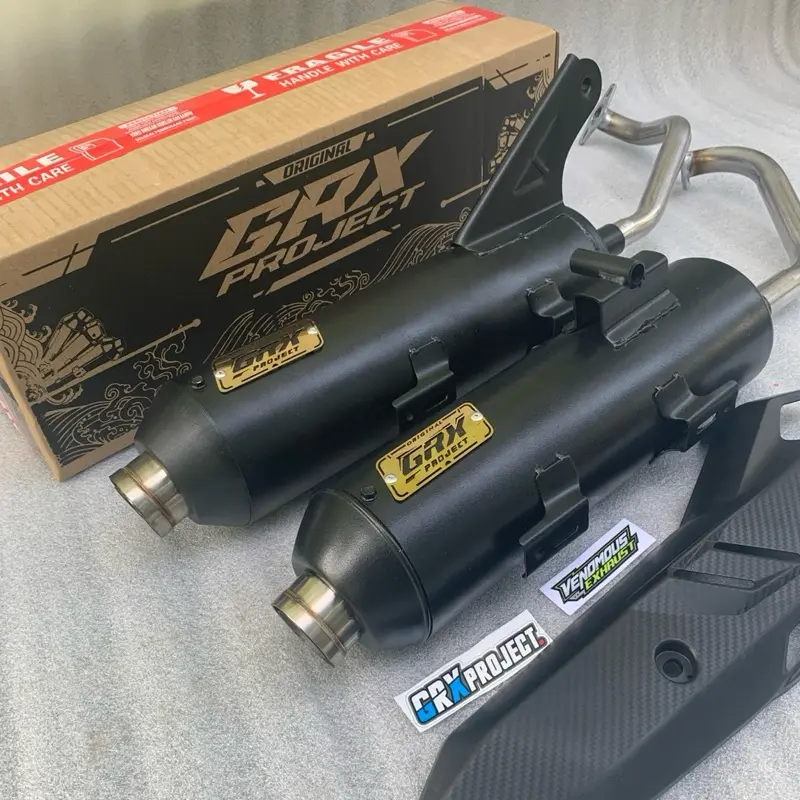 Knalpot ORIGINAL GRX PROJECT STANDAR RACING PAKET LENGKAP PNP Semua Motor Matic Beat Mio Vario Aerox Pcx DLL Motorcycle Moncong 2