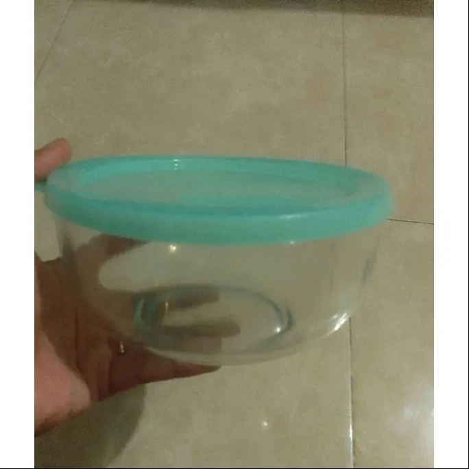 mangkok kaca tutup plastik