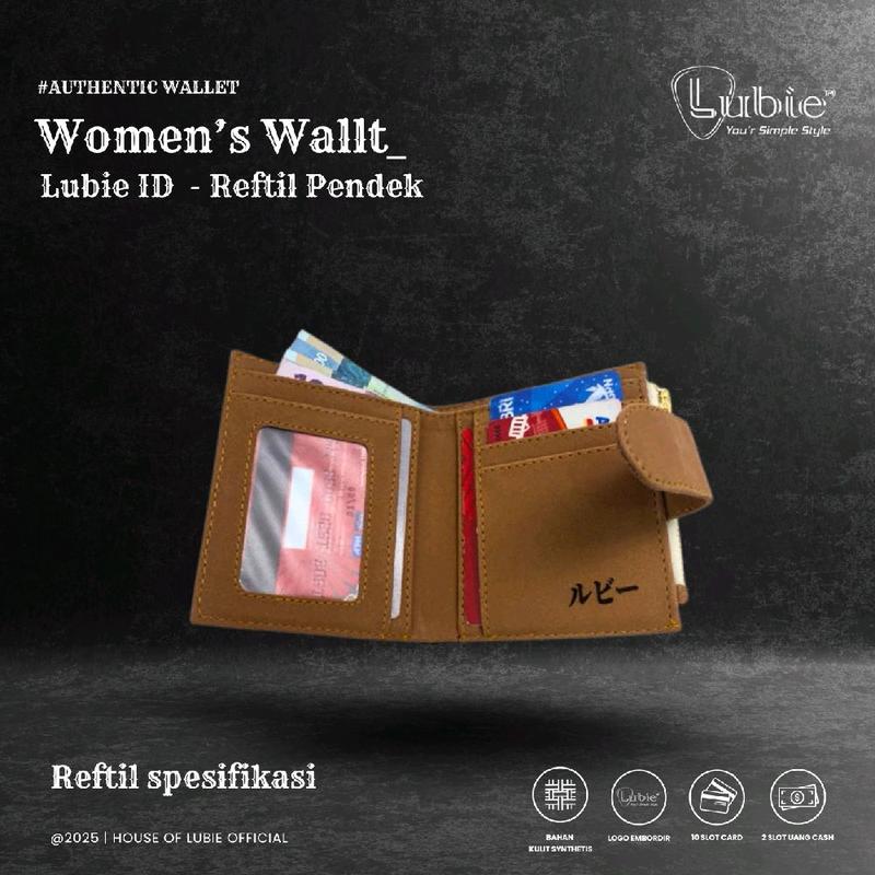 LUBIE Dompet mini wanita | Dompet lipat koin | PU Leather Reftil Pendek Kulit 3