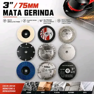 Cutting Wheel Mata Gerinda 3 inch 75mm Potong Kayu | Besi | Kaca | Keramik | Amplas | Batu | Batu Asah | Multiwheel | Circular Saw | Wool Poles