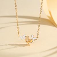 Gambar LM501 Kalung Rantai klavikula Liontin Kupu-kupu Kalung Titanium Fashion Wanita Aksesoris - LM501-E-Color dari Lanme Jewelry Kota Bekasi 5 Tokopedia