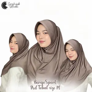 JILBAB BERGO SPORT PAD TEBAL JERSEY PREMIUM UK S M