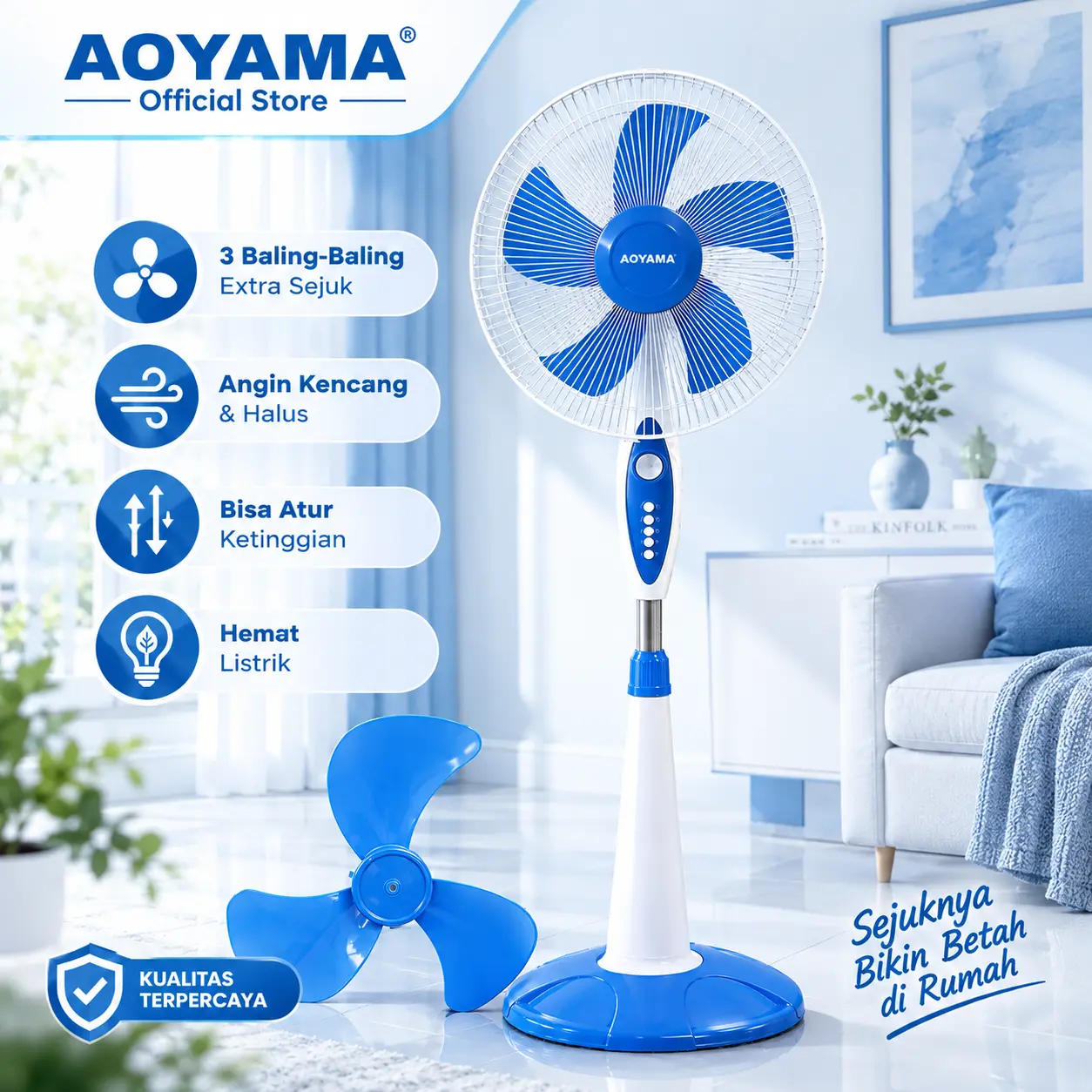 SPESIAL HARGA LIVE RIZKY CHIKAY STANDFAN 16 INCH  AOYAMA 16 INCH/ KIPAS KENCANG / KIPAS / KIPAS MURAH