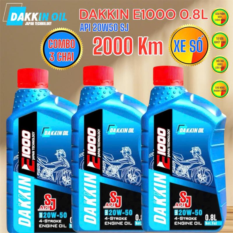 COMBO 3 CHAI - DẦU NHỚT DAKKIN E1000 20W50 SJ