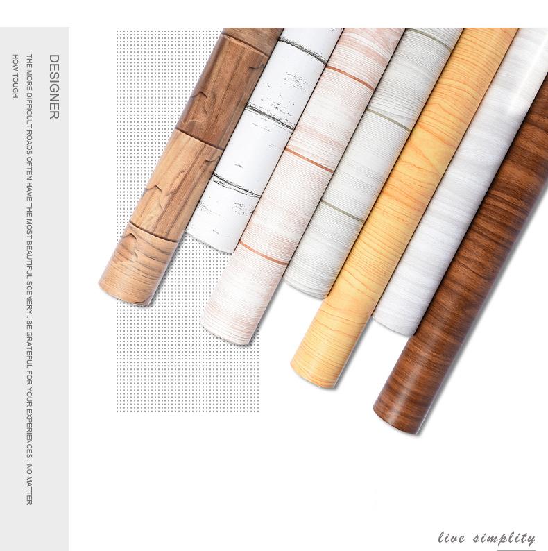 Product Introduction of Wood Cabinet Sticker Self-adhesive Thickened Waterproof Moisture-proof Wardrobes Table Door Furniture Renovated Wallpaper, 100CM 2
