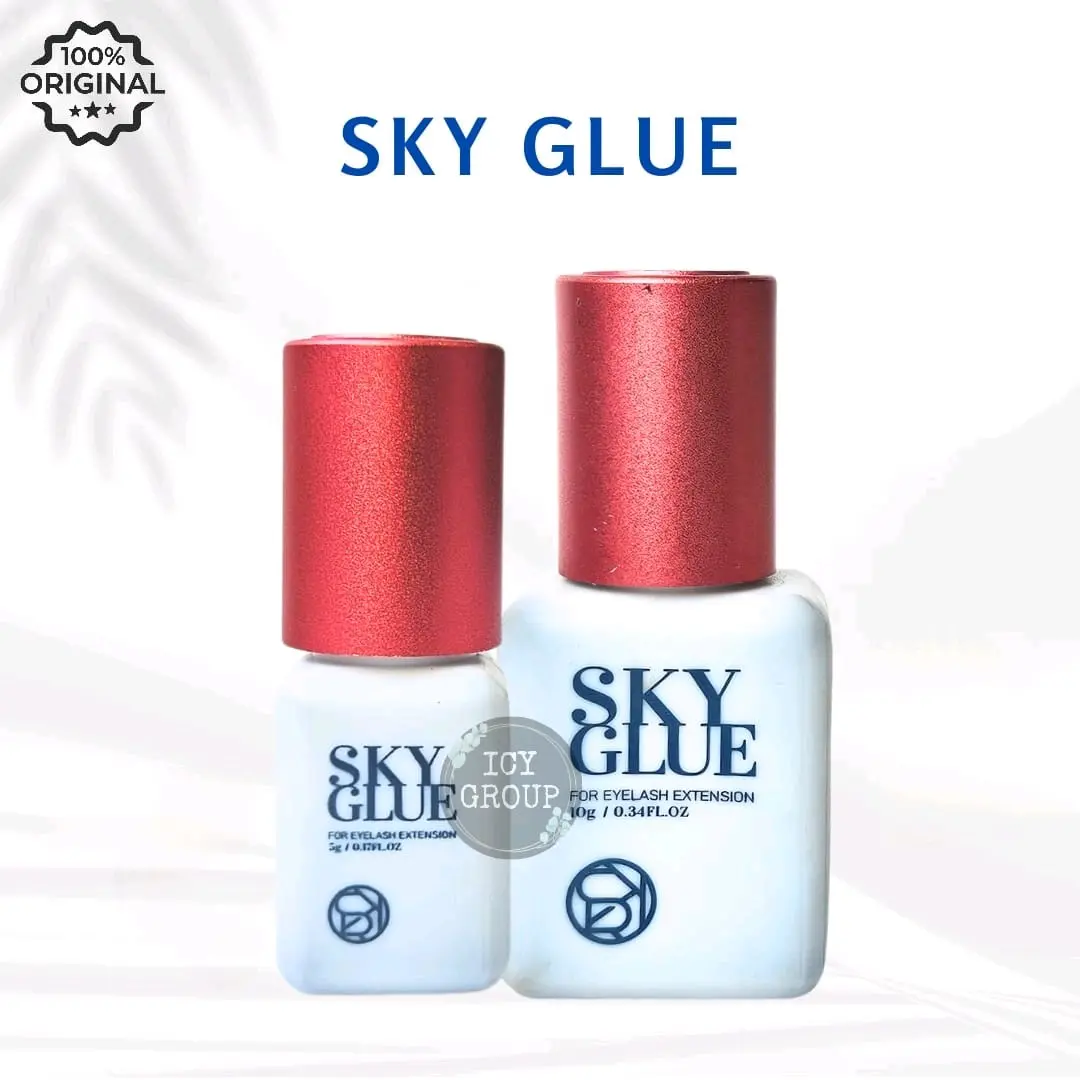 NEW PACKAGING Sky Glue S+ 5ml dan 10ml (red cap) for eyelash extensions tanam bulu mata Lem tahan lama best seller rekat kuat WAJIB DENGAN MATA TERTUTUP