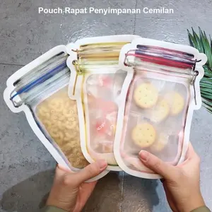 Plastik Penyimpanan Makanan Snack Motif Toples Jar / Standing Pouch Ziplock Zipper Clip Bag - X512