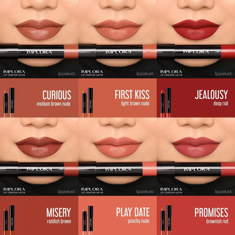 Implora Lip Crayon Satin 3,5 gr | Lipstik Ringan | Gloss Satin Finish 1