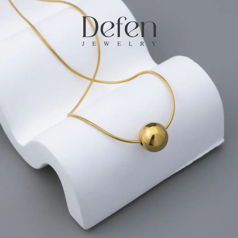 Defen Jewelry - Kalung Titanium Perempuan Anti Luntur Perhiasan Cewek Simpel Elegan Anti Karat Model Boba Valeri 531 1