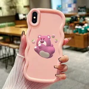 Casing Hp Untuk iPhone X Xs Max Case pola Beruang kelinci Cesing Kasing baru Casing HP lensa kamera Kesing silikon Gelombang Softcase