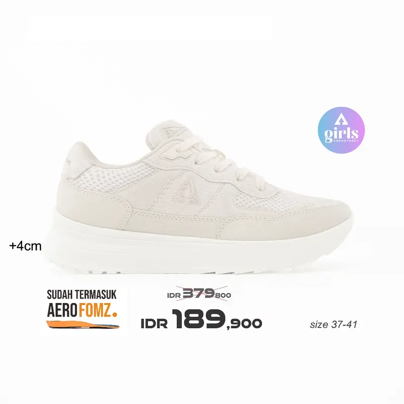Aerostreet 37-41 Ortiz Natural Natural Krem - Sepatu Sneakers Sport 0