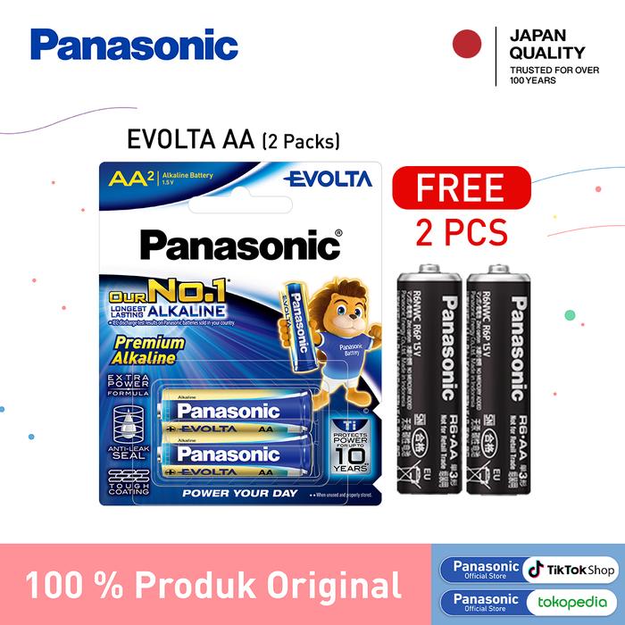 Gambar Panasonic Evolta Baterai Premium Alkaline LR6EG/2B AA 2pc Battery Premium Alkaline A2 dari Panasonic Battery Indonesia Kota Administrasi Jakarta Barat Tokopedia