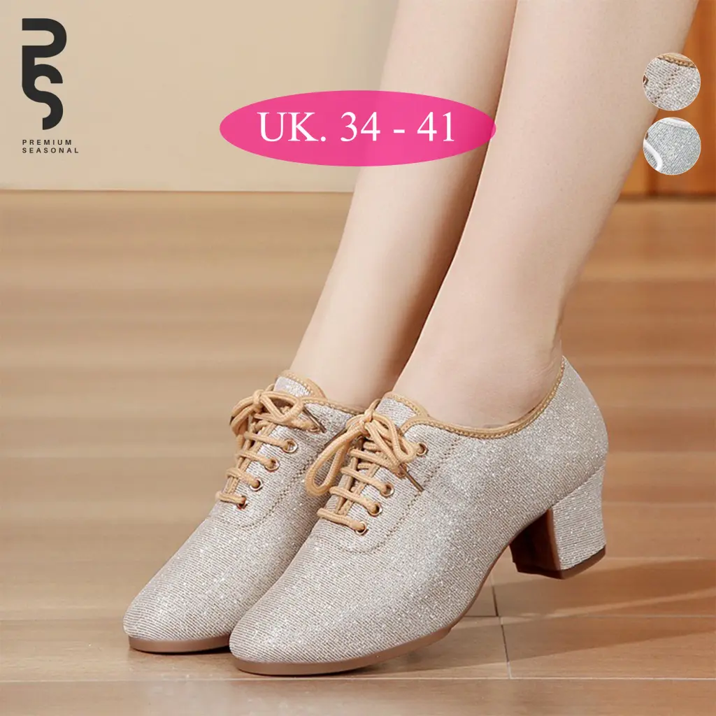 JEAN - Sepatu Dansa Wanita Casual Latin/ Line Dance Hak