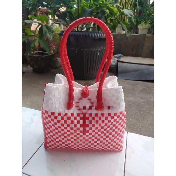 Product Introduction of [Istana Anyaman] Tas Anyaman Jali Premium Edisi Kondangan Dapat Muat Gula 4-5 Kg Polos Setrip Tote Totebag 37