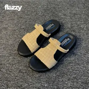 FLAZZY Sandal Wanita Bertha - Sandal Platform Wanita - Sandal Wedges Hak 3 cm KAIA Size 37-40 Hitam