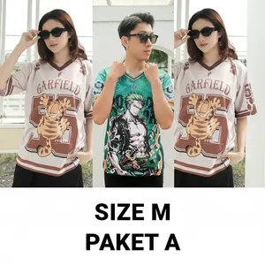 ABAH ICAN X FYNEX - Paket Bundling Jersey 3pcs Kerah V Neck X ANIME JERSEY VINTAGE BOXY Digital Print Unisex Anti UV & Anti Bakteri Pria dan Wanita OVER SIZE