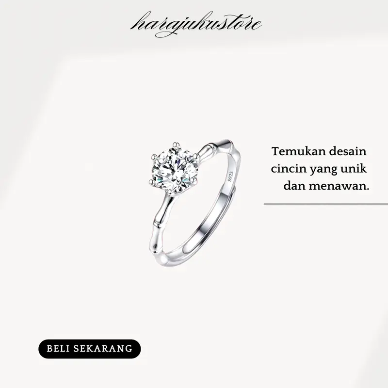 HARAJUKU cincin wanita moissanite KOREANSTYLE adjustable HIGH PREMIUM/ANTI KARAT (BISA COD) 3