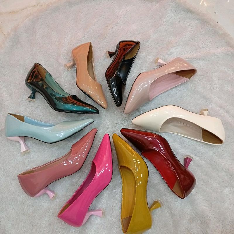Sepatu wanita IMP hells 5/7 cm glosy kristal premium tapak karet anti licin 0