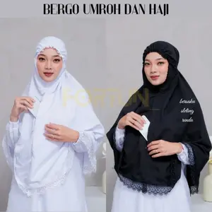 bergo umroh dan haji bersaku sleting standar bergo umroh dan haji bersaku sleting standar