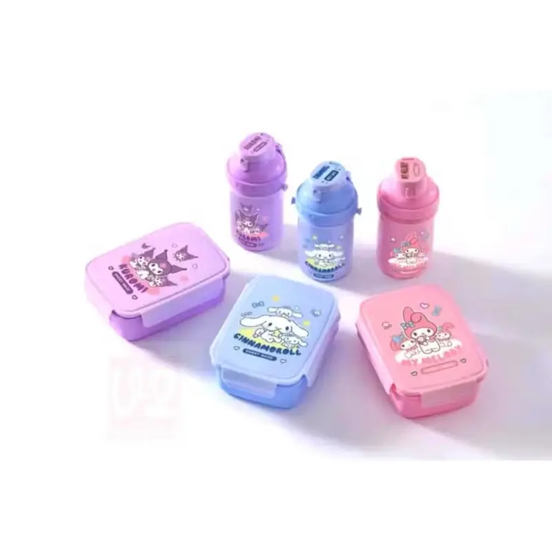 LUNCH BOX SANRIO KOTAK MAKAN PLUS BOTOL / TEMPAT BEKAL ANAK PAUD / TK Bento Kitchenware Set 3