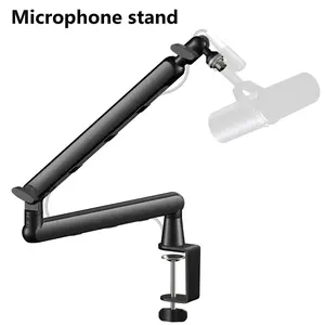Stand desktop mikrofon Adjustable Desktop Microphone Arm Stand with Cable Storage for Podcast, Streaming, Gaming Studio, XLR Connector Compatibl