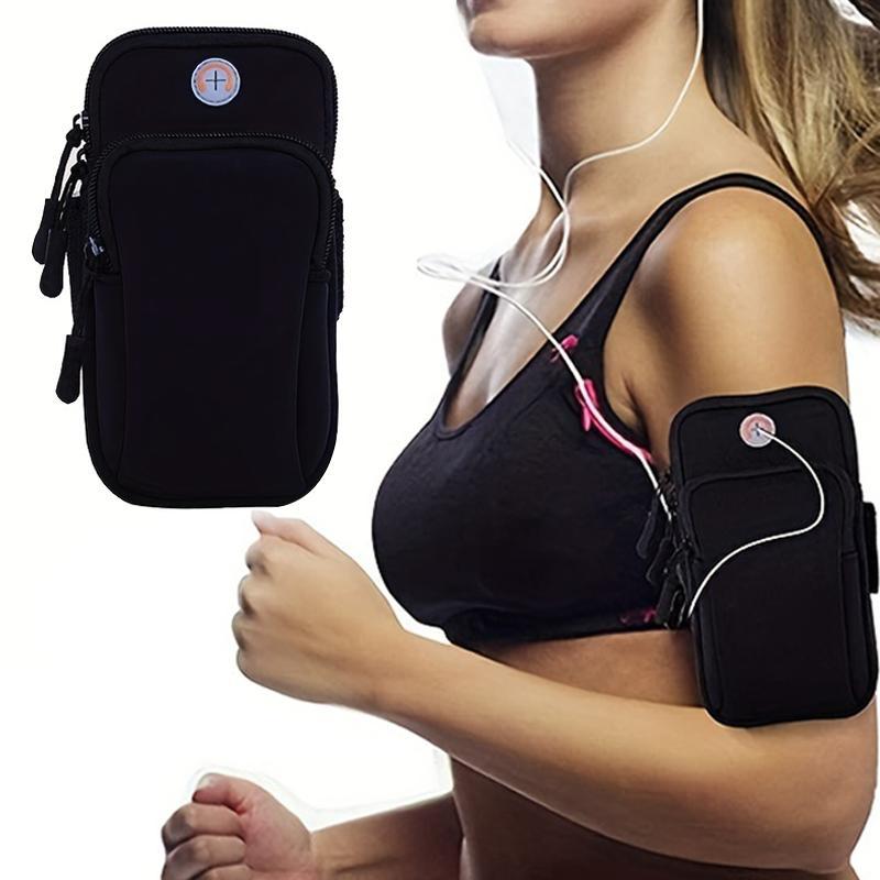 Running Arm Bag, Waterproof Sports Bag, Outdoor Phone Storage Bag for Running, Climbing, Hiking, Unique Headphone Jack Design Bag for Mobile Phones, Headphones, Keys, Cards 0