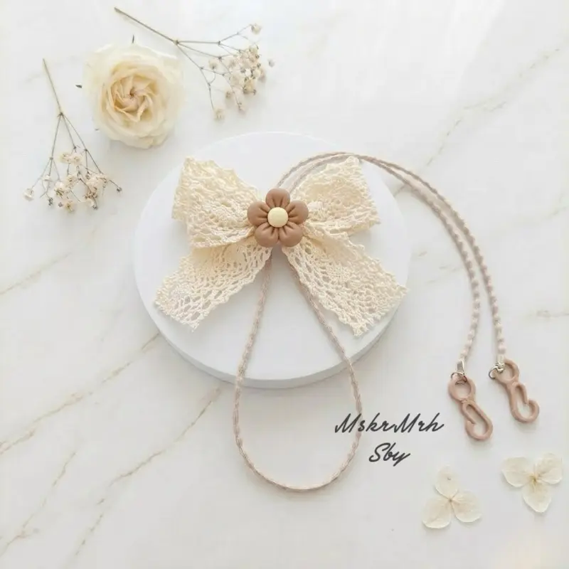 Tali Strap Kalung Masker Hijab Jilbab Kerudung Renda Pita Korean Style | Tali Masker renda | strap masker renda