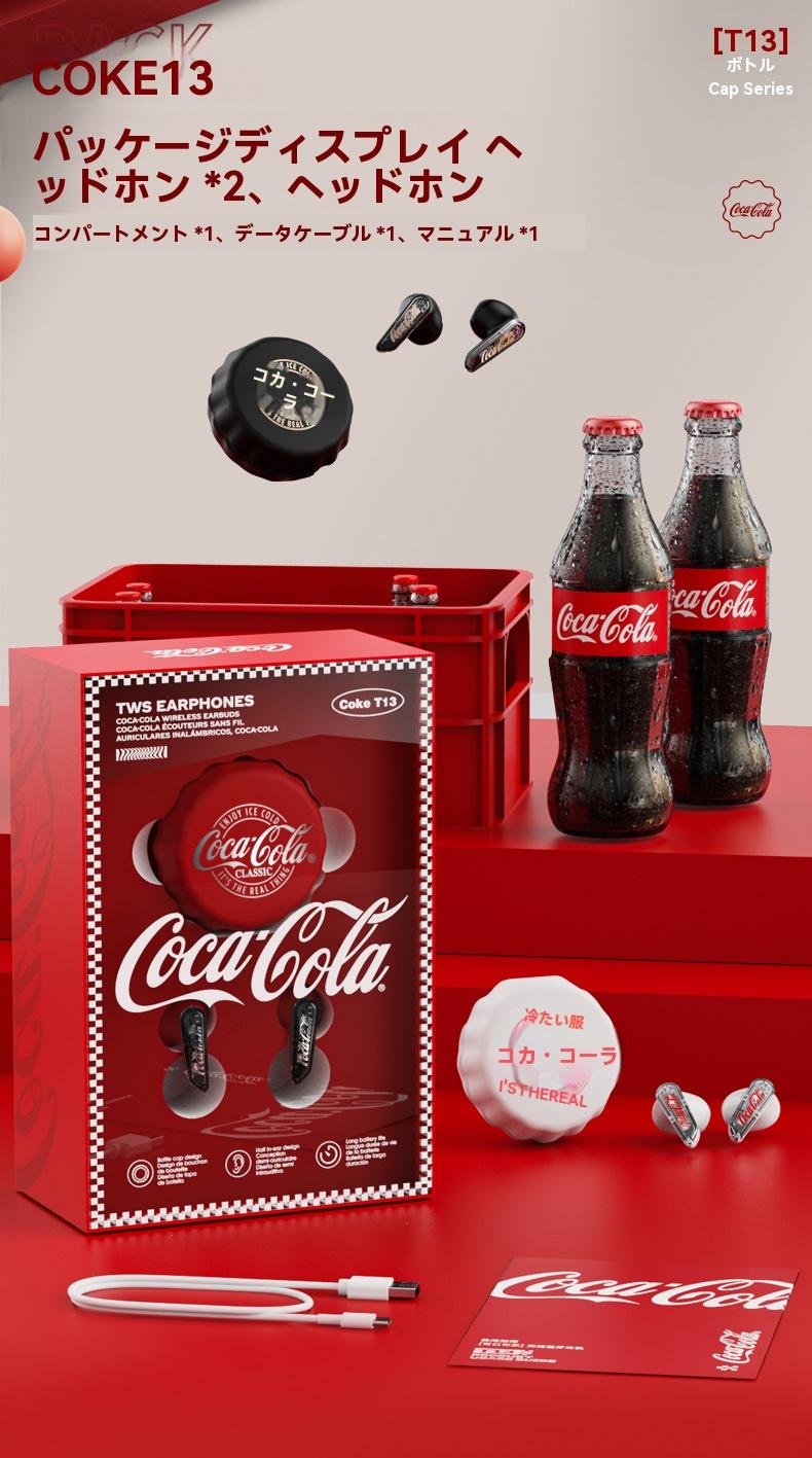T13 Coke TWSイヤホン Coca-Cola Coca-Cola キャップ 13mmドライバー イヤホン 6.0 Bluetooth Lite T13 イヤホン