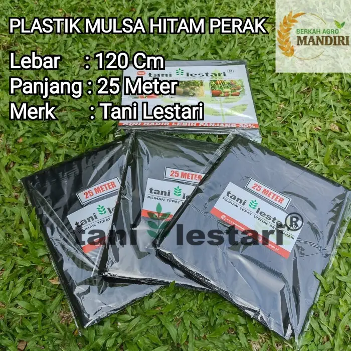PLASTIK MULSA HITAM PERAK 25 METER MTR TANI LESTARI 0