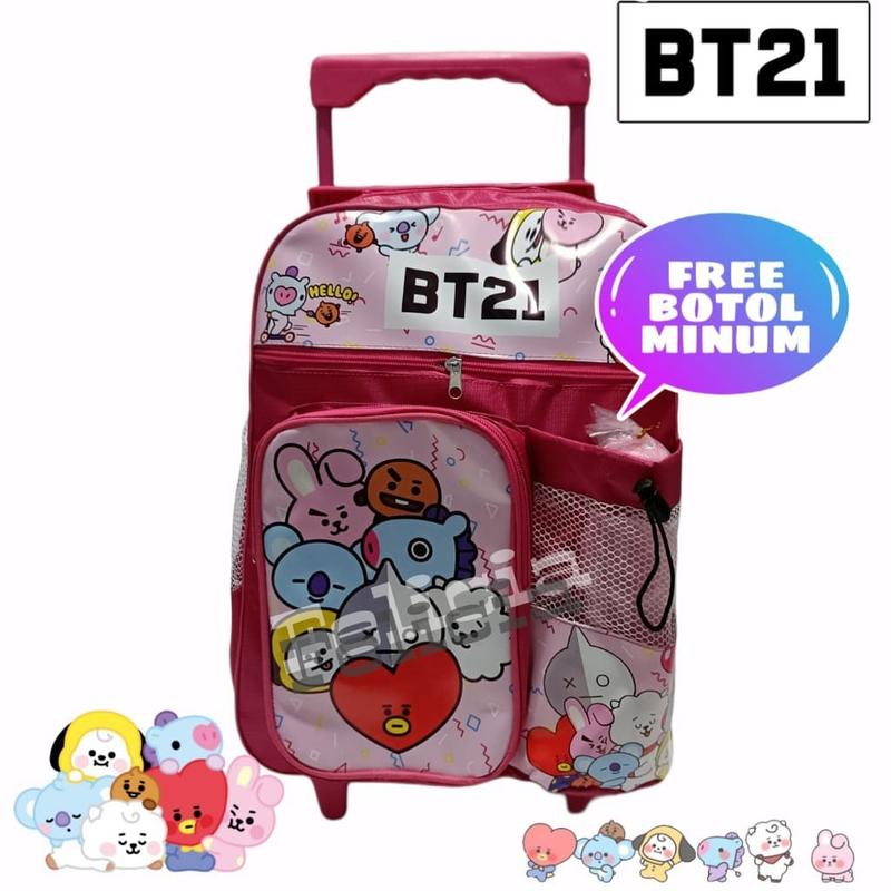 Tas Troli / Tas Koper Anak Cewek Model BT21 / Mickey Mouse / Hello Kitty 3