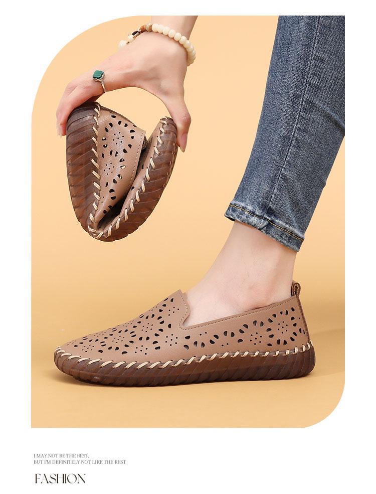 CXGK Sepatu Kasual Wanita Berlubang Stylish Nyaman Desain Modis Bahan Nyaman Versatil untuk Kantor Sekolah atau Acara Kasual