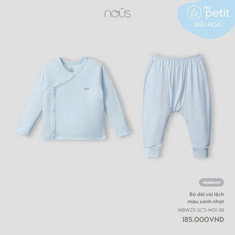 KOL Nous Newborn S16 Bộ quần áo cài lệch cho bé sơ sinh chất liệu Nu petit mềm mại co giãn Cho bé dưới 5 kg BST T6