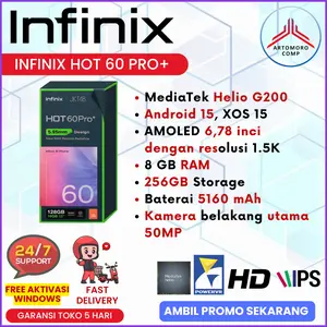 INFINIX HOT 60 Pro+ Plus 8gb 128gb/256gb Helio G200 6.78" 1.5K AMOLED 50MP 5160mAh NFC