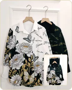 YM yimie fashion setelan oneset wanita dewasa || set melati buterfly & celana cutbray #setelan wanita dewasa oversize panjang wanita dewasa katun motif Baju Atasan Garis Kotak Pendek Linen Remaja Kulot Casual Hitam Rayon