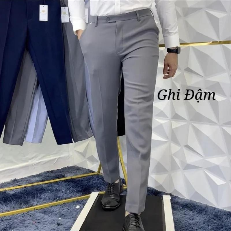 Quần Tây Nam Hàn Quốc Loại Dày Dặn Ống Côn Nhẹ Cao Cấp Chất Vải Co Giãn nhẹ…