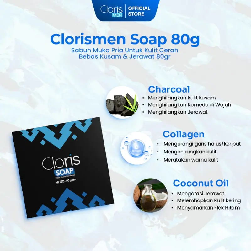 Clorismen Paket Brightening Series Skincare Perawatan Mencerahkan & Memutihkan Wajah Pria Membersihkan Flek Hitam Komedo 1