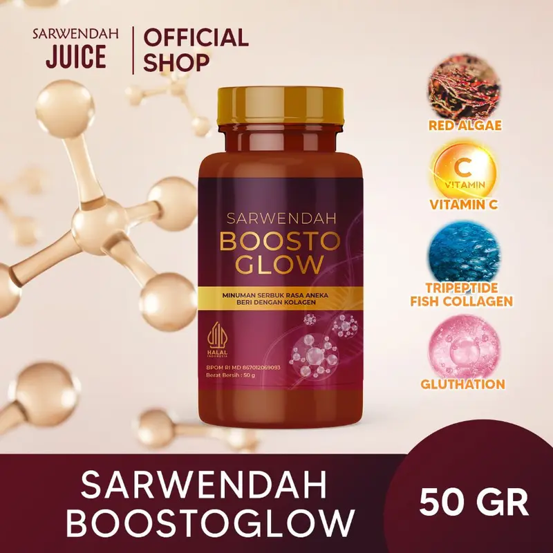 Paket Hemat 3 botol Boostoglow / Minuman Collagen Serbuk Rasa Aneka beri / Pencerah Kulit BPOM 2