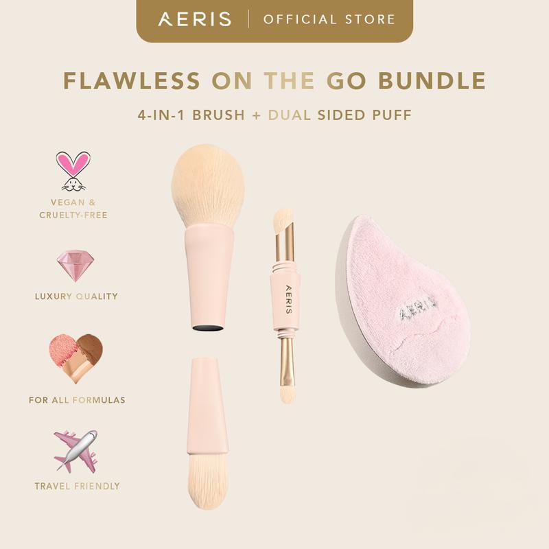 Aeris Beauté Flawless On The Go Bundle | 1 Set Bundle Paket Hemat Brush Spons Make Up Travel Portable Multifungsi 0