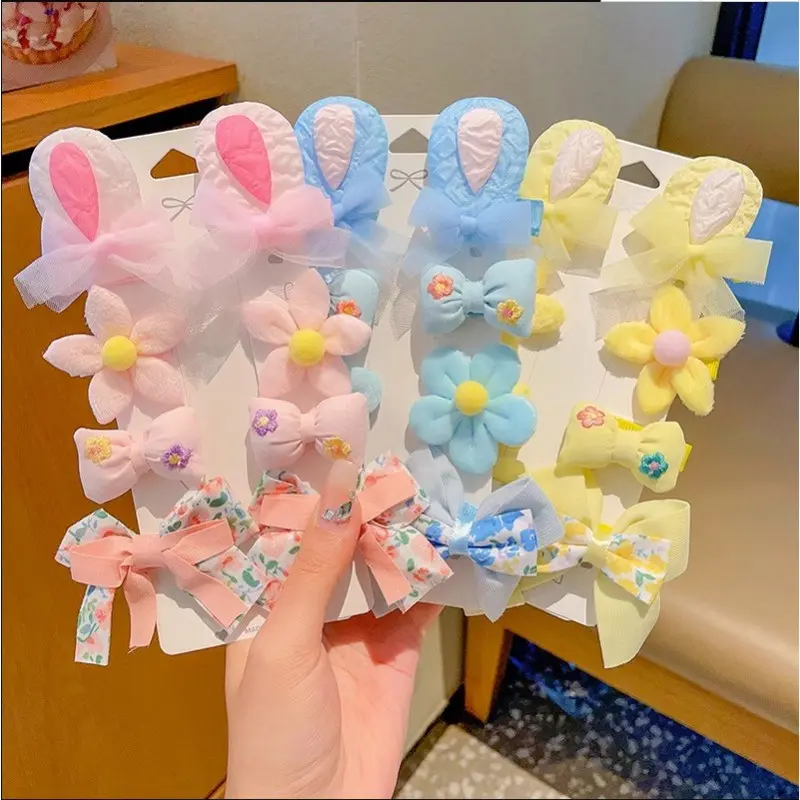 Bộ Kẹp Tóc Dệt Kim, Hàng Mới Về, Dễ Thương Cho Trẻ Em, Kẹp Tóc Mái, Kẹp Tóc, Thiết Kế Hoa Và Trái Cây, Thích Hợp Cho Bé Gái, Kẹp Tóc, Phụ Kiện Tóc 8