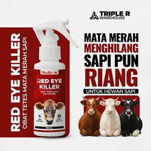 Red Eye Killer 100ml – Obat Mata Merah Ternak by Medicow | Atasi Iritasi, Belekan, Bengkak & Infeksi Mata pada Sapi, Kambing, Domba & Hewan Ternak Lainnya – Aman & Cepat Kerja