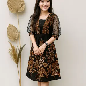 dress batik pesta premium baju pesta mewah dress Korea Formal Kondangan