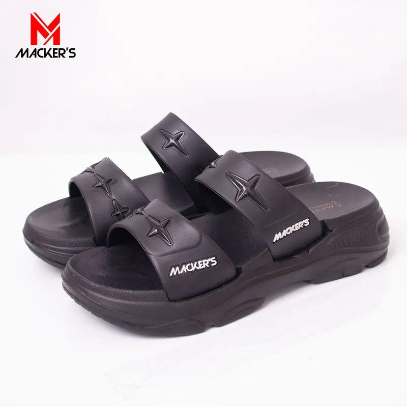 [MACKER'S] 2411 Sandal Slop Karet Wanita Tinggi Tebal Model Kasual Kekinian Fashionable 1