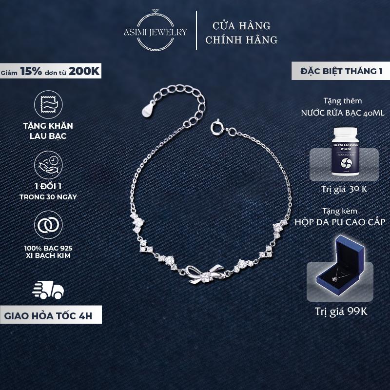  Lắc tay bạc nữ nơ Charmélia Asimi lắc tay bạc Ý S925 lắc tay bạc ý S925 lấp lánh tinh tế Charmélia LT42 